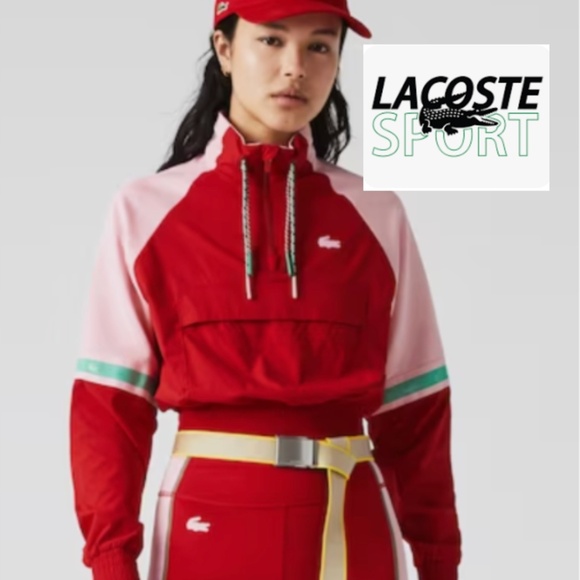 Lacoste Jackets & Blazers - LACOSTE SPORT red pullover jacket, 36 (4)  GD1115